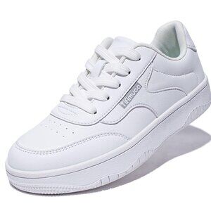 NEW Tifimuca Women's Vegan Leather Low Top Lace Up NonSlip Walking Running Shoes